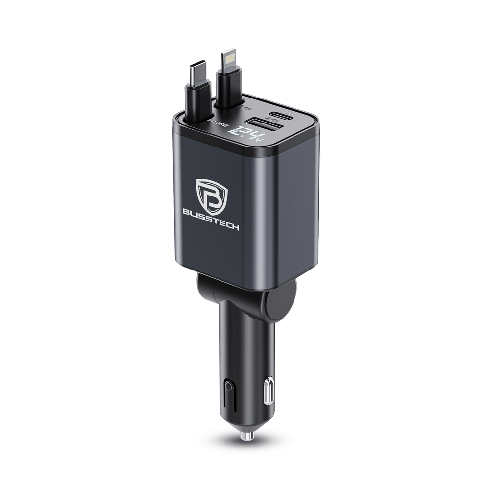 ที่ชาร์จในรถยนต์ BLISSTECH รุ่น MINI-CL 36W FAST CHARGE สายชาร์จยืดหดได้ 80ซม. TYPE-C / LIGHTNING / USB-A / USB-C_7